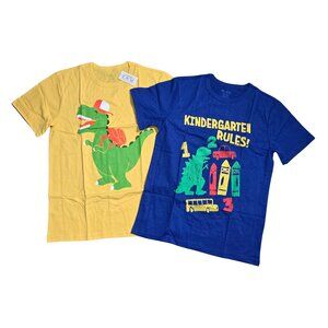 NWT | The Children's Place 2-Pack Dinosaur Graphic T-Shirts | Yellow Blue | 10/1